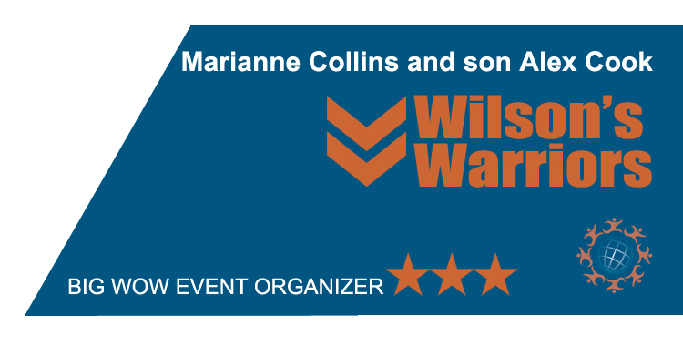 Marianne Collins and son Alex Cook warrior